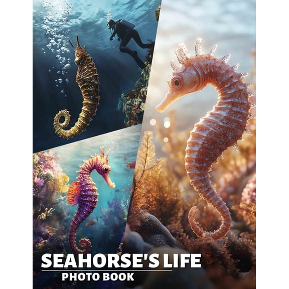 Seahorse's Life Photo Book: Exploring The Fascinating World of Seahorses Through 40 Stunning Images For Nature Lovers, (Paperback)