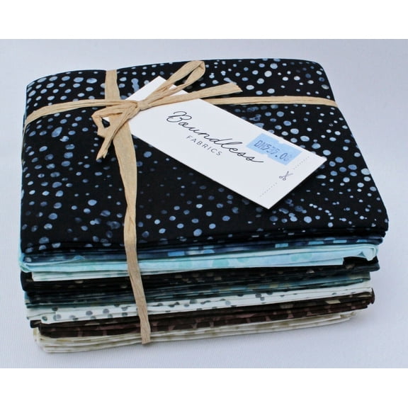 Fat Quarter Bundle - Batiks Ocean Stone Blues Browns 20 Count Fat Quarters Boundless Fabrics by Craftsy (1-19-228-20) M535.08