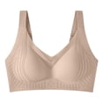 thumbnail image 3 of Guluxicc Wireless Bras for Women with Adjustable Straps, Bralette with Pads, Beige, 32B/32C, 3 of 8