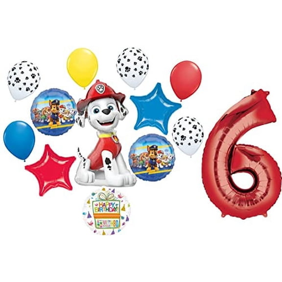 Paw Pups on Patrol Marshall 6th Birthday Party Supplies Balloon Bouquet Decorations