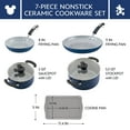 thumbnail image 6 of Farberware Disney Bon Voyage 7 Pcs Ceramic Nonstick Cookware Set with Cookie Pan / Baking Sheet Pan, Dishwasher Safe, Blue, 6 of 21