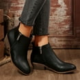 thumbnail image 7 of Viluyesy Womens Ankle Boots, Chunky Heels Zip-Up Pointed Toe PU Leather Wide Calf Dress Booties Black, 7 of 7