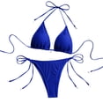 thumbnail image 2 of Warop Women's Solid Color Padded Triangle Bikini Set, Separate Swimsuit for Beach and Pool, 2 of 8