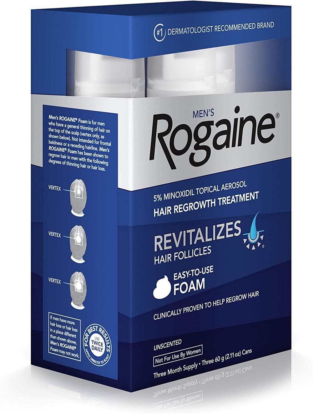 Buy Mens Rogaine 5 Minoxidil Foam for Hair Loss and Hair Regrowth