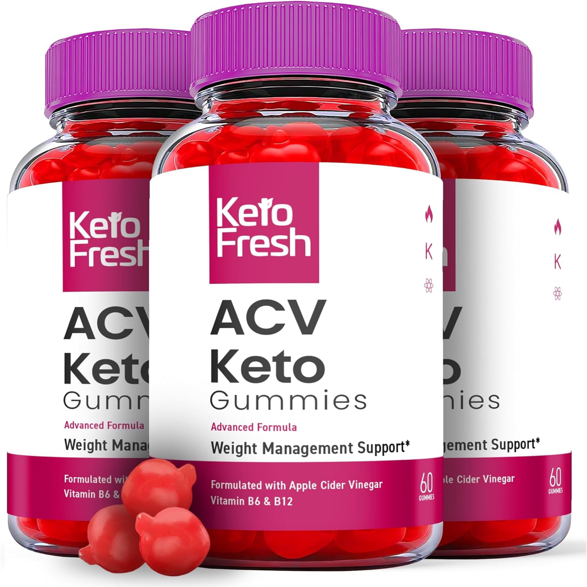 (3 Pack) Keto Fresh Keto ACV Gummies - Apple Cider Vinegar Supplement for Weight Loss - Energy & Focus Boosting Dietary Supplements for Weight Management & Metabolism - Fat Burn - 180 Gummies