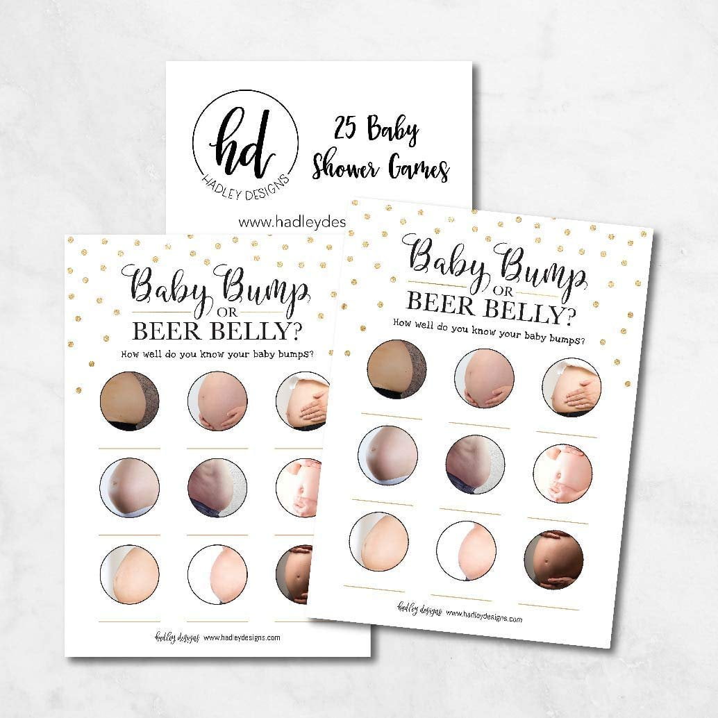 Fun Party Game Baby Neutral Bee Design Baby Belly or Beer Belly.Fun Gender Reveal. Baby or Beer? Baby Shower Game A4 DIGITAL DOWNLOAD PDF
