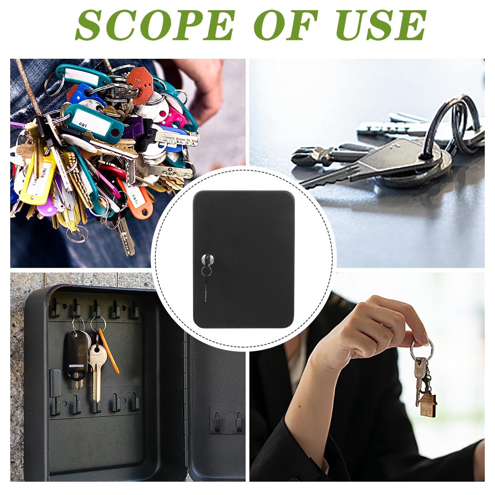MLINS 1 Set of Wall Storage Key Management Box Key Security Cabinet Wall-mounted Keys Lock Box