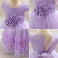thumbnail image 6 of KAUOD Flower Girl Dress Cap Sleeve Crewneck Lace Puffy Formal Dresses Tulle Birthday Wedding Princess Pageant Dress, 6 of 8