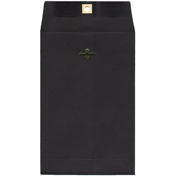 JAM Paper 6 x 9 Clasp Envelopes, Black, 25/Pack