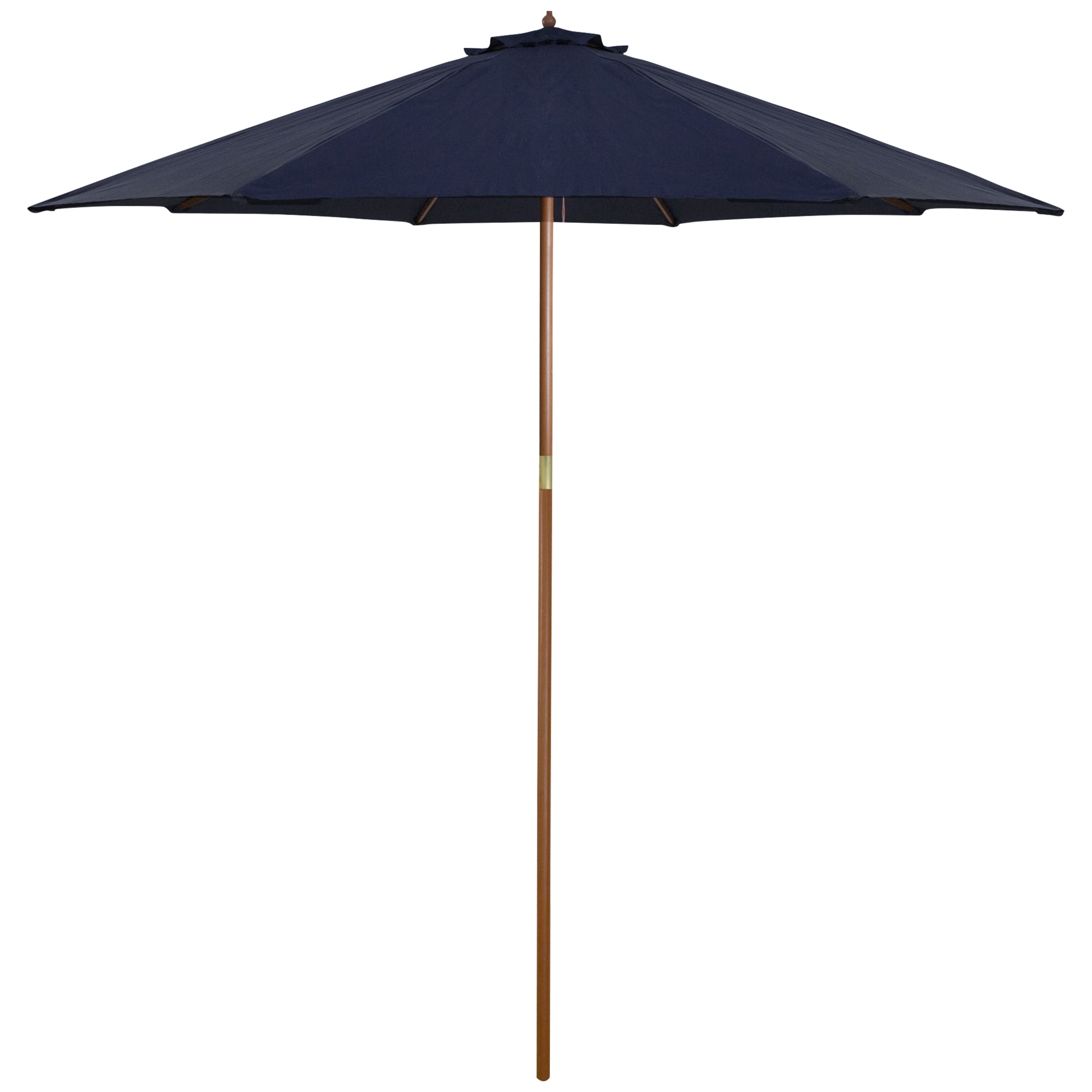 Northlight 9ft Outdoor Patio Market Umbrella with Wooden Pole, Navy Blue
