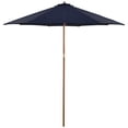 thumbnail image 2 of Northlight 9ft Outdoor Patio Market Umbrella with Wooden Pole, Navy Blue, 2 of 6