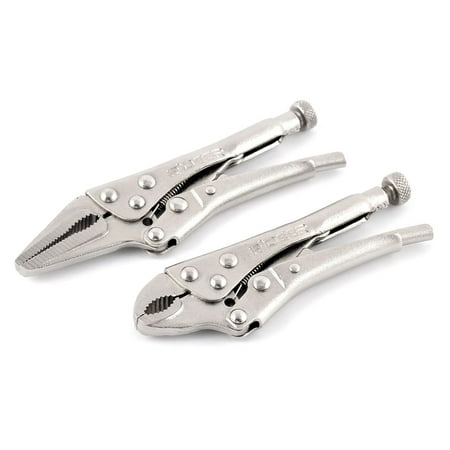 

Unique Bargains2 in 1 Stainless Steel Adjustable Curved Jaw Mole Grip Locking Pliers Set
