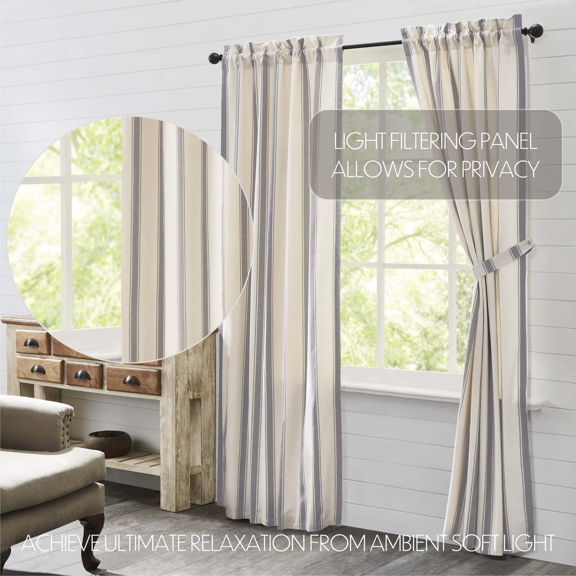 VHC Brands Grace Grain Sack Stripe Panel - Thumbnail 4