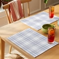 thumbnail image 4 of Buffalo Plaid Placemats Set of 4 Lavender Lilac Farmhouse Minimalist Striped Place Mats Indoor Wipeable Table Mats Washable Cloth Dining Table Placemats for Kitchen Holiday Party Decor 13x19 Inch, 4 of 9