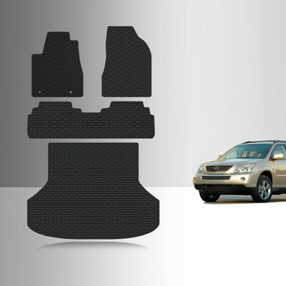 ToughPRO Full Set   Trunk Mats Compatible with Lexus RX400h 2006 - All Weather Heavy Duty (Made in USA) Black Rubber
