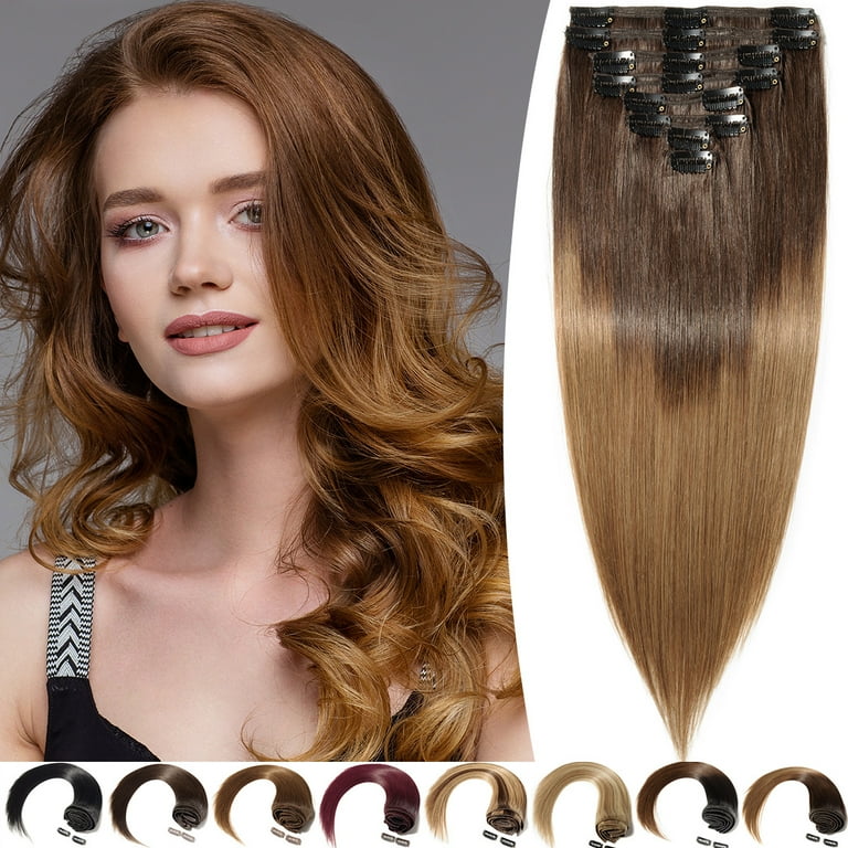 Human hair extensions 8 pcs hot sale