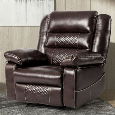 Breathable Leather Massage Recliner Chair, Manual Living Room Reclining Sofa