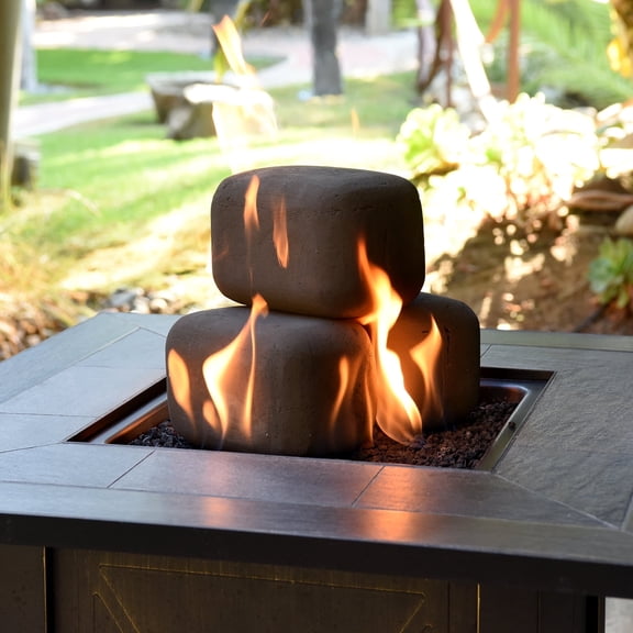 Charcoal Gray, Ceramic Fire Rectangles | 4" Set of 14