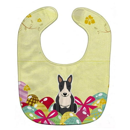 

Easter Eggs Bull Terrier Black & White Baby Bib