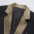 thumbnail image 4 of Ceisia Men's Slim Fit Casual Suit Jacket Colorblock Single Breasted Lapel Collar Long Sleeve Blazer Middle-Aged Business Top Gold XL Gifts, 4 of 6