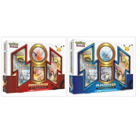 Pokemon Tcg Charizard Ex And Blastoise Ex Red Blue Collection Box Bundle 1 Of Each Includes 4 Generations Booster Packs Each And Figurine