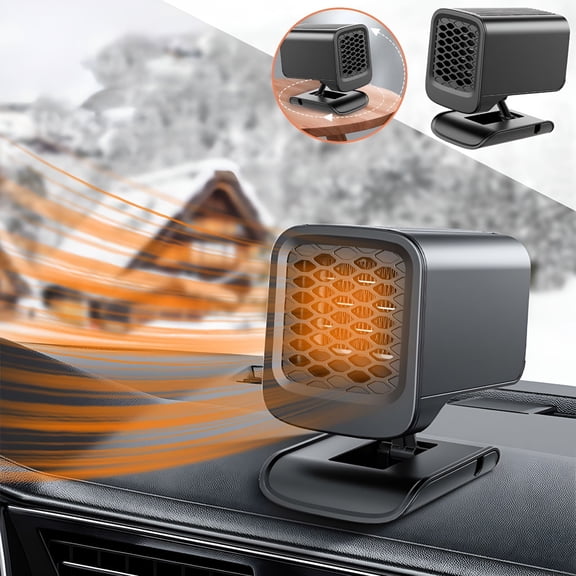 HIBIBUD Car Heater 24V Portable Car Heater that Plugs into Cigarette Lighter Heat Up 200 Square Feet Plug In Car Heater for Windshield Defogger with Suction Holder for Vehicle, Car, SUV