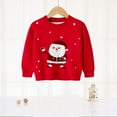 thumbnail image 4 of Lovskoo Toddler Baby Boy Girl Christmas Sweater Pullover Reindeer Snowman Sweatshirts Knit Tops for 2-7 Years Red, 4 of 7