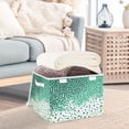 thumbnail image 3 of Yayeee Collapsible Cube Storage Bin with Lid Fabric Closet Decorative Basket with Handles, Green and White Pattern, 3 of 7