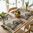 thumbnail image 5 of Farmhouse Wood Barn Placemats Set of 2, Vintage Country Rustic Farm Cabin Washable Wipeable Table Mats for Dining Tables, Indoor Outdoor Kitchen Place Mats for Holiday Party Table Decor, 5 of 9