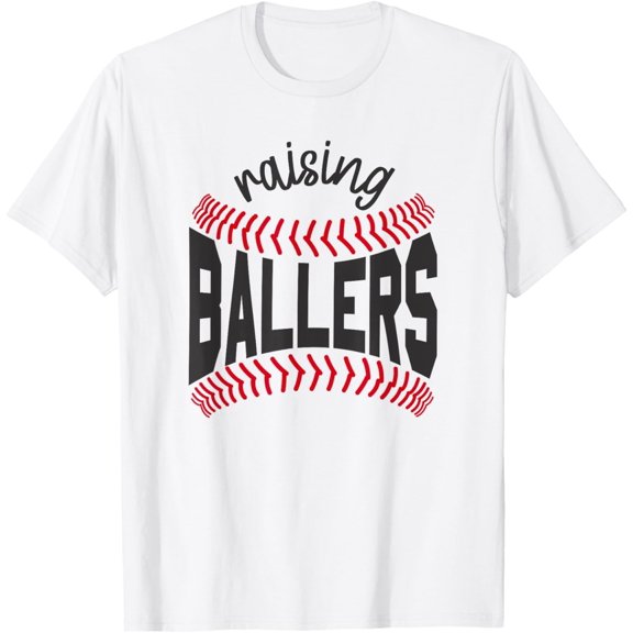 Raising Ballers Mom Baseball Laces Graphic T-Shirt