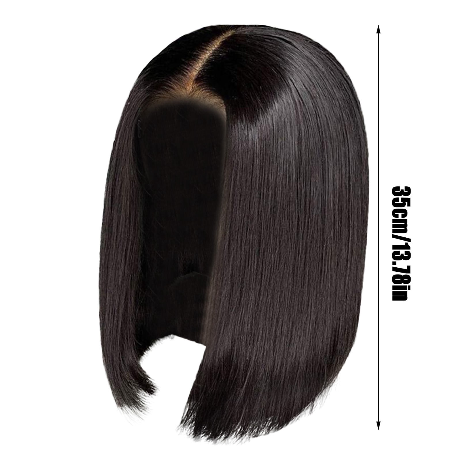 Ombre Blonde Bob Wig for Women, Short Straight Synthetic Wig Natural Looking Lace Front Style Wig for Daily Party(Black-1,One Size)