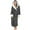 Dark Gray, variant on Fleece Bathrobe for Women Plus Size Soft Plush Hooded Long Robe Fluffy Warm Thick Kimono Robes Oversize Shaggy House Coat - Purple XXL