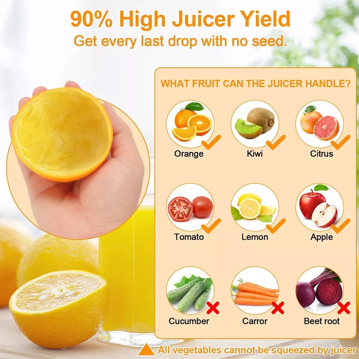 Citrus Juicer Machines Rechargeable - Portable Juicer with USB for Orange, Lemon, Grapefruit