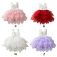 thumbnail image 3 of URMAGIC Girl Peony Lace Back A-Line Tiered Tutu Tulle Flower Girl Dress 1-5 Years, 3 of 8