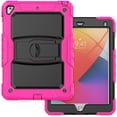 thumbnail image 3 of for iPad Pro 10.5/Air 3 Case with PET Screen Protector + Pencil Holder + Stand + Shoulder Strap | Heavy Duty Protection 3 Layer Silicone PC Case for iPad Pro 10.5/Air 3 | Rose+Black, 3 of 8