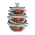 thumbnail image 1 of Lipstore 3 Pieces Enamel Stockpot with Lid Stew Bean Simmer Pot for Restaurant Dining D, 1 of 8