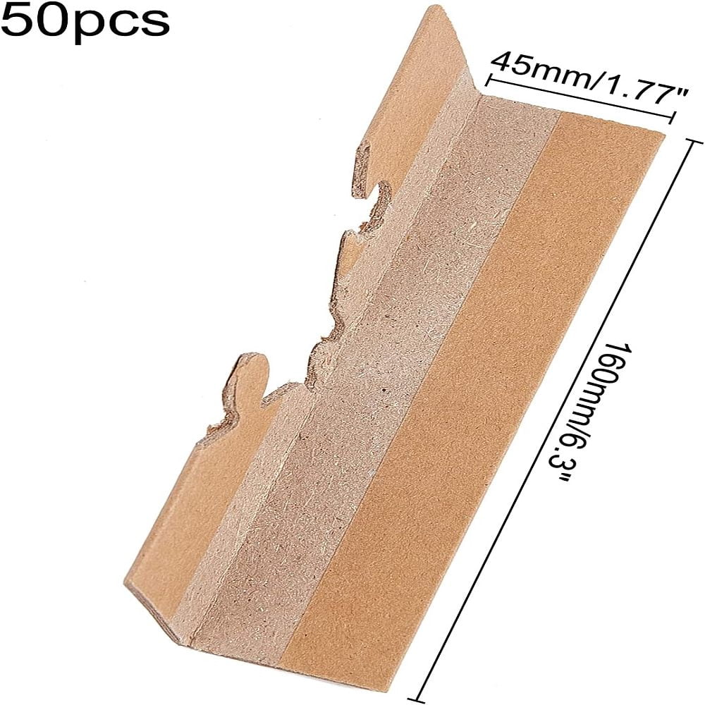 50Pcs 0.15x0.52x0.13Inch Adjustable Corner Protectors Kraft Paper Corner Protector Cardboard Corner Protectors Shipping Packing Moving