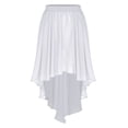 thumbnail image 3 of iixpin Chiffon Dance Skirts for Women High Low Gymnastic Ballet Skirt Elastic Waistband Cover-up Skirt White S, 3 of 5