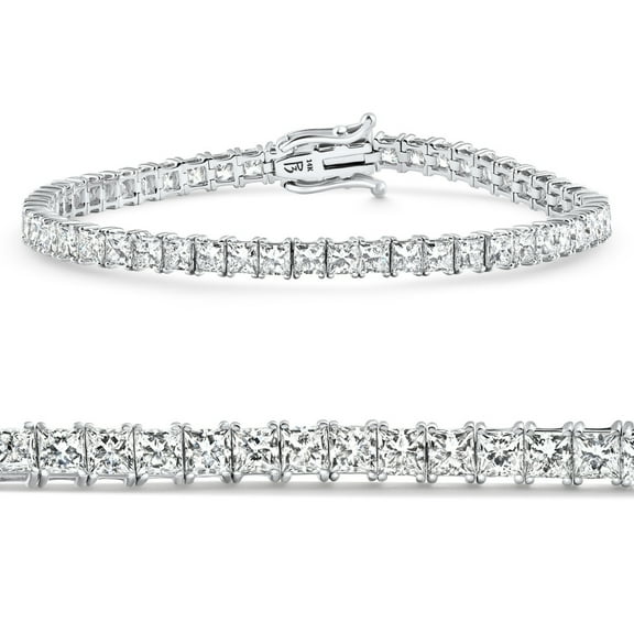 Pompeii 9.20Ct Princess Cut Diamond 7" Tennis Bracelet 14k Gold Lab Grown (E/F,VS)