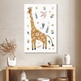 thumbnail image 2 of Elephant Stock Cute Scandinavian Giraffe Wall Art - Vertical Canvas Wall Art - Kids Room Wall Decor - Kids And Nursery Canvas - Pink And White Decor - 26" x 39", 2 of 8