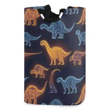 Ryvnso Dinosaur Pattern Large Storage Basket with Handles Collapsible Organizer Bin Laundry Hamper