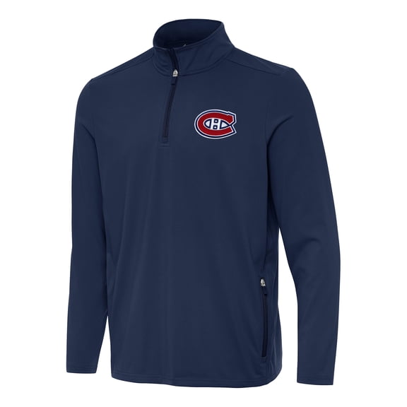 Men's Antigua  Navy Montreal Canadiens Perilous Quarter-Zip Sweatshirt