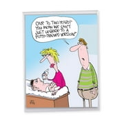 NOBLEWORKS 1 Jumbo Funny Newborn Baby Card with Envelope (8.5 x 11 Inch) - Potty-Trained Version J3998BBG