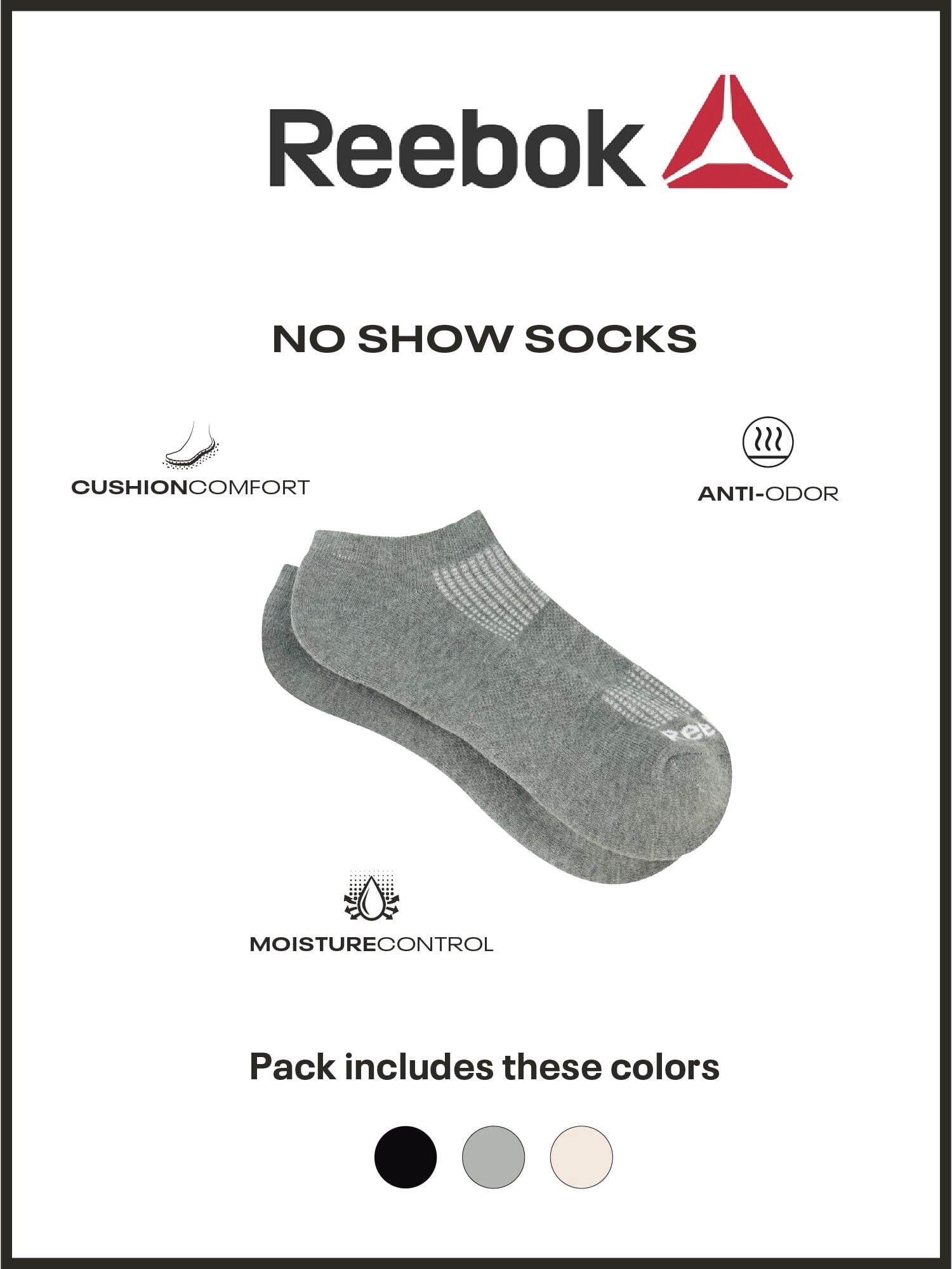 Reebok Women’s Cushion No Show Socks, 10 Pack, Size 4-10