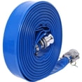 thumbnail image 4 of 2"X100FT Filter Backwash Hose, Blue Heavy Duty Reinforced PVC Lay Flat Water Discharge Pump Hoses for Swimming Pool Filter Pump,with Aluminum Camlock C and E Fittings, 4 of 9