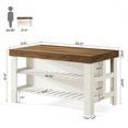 thumbnail image 3 of Fnova 55" Kitchen Island with Storage, Farmhouse Wood Kitchen Storage Cabinet, Large Stationary Island Table for Kitchen Dining Room, White＆Brown, 3 of 18