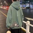 thumbnail image 2 of M-3XL Estilo Coreano Unisex Sudadera Con Capucha De Gran Tamaño Lindo Totoro Impresión Hombres Moda Manga Larga Talla Grande Invierno Suéter Negro Gris Verdepangjing, 2 of 4