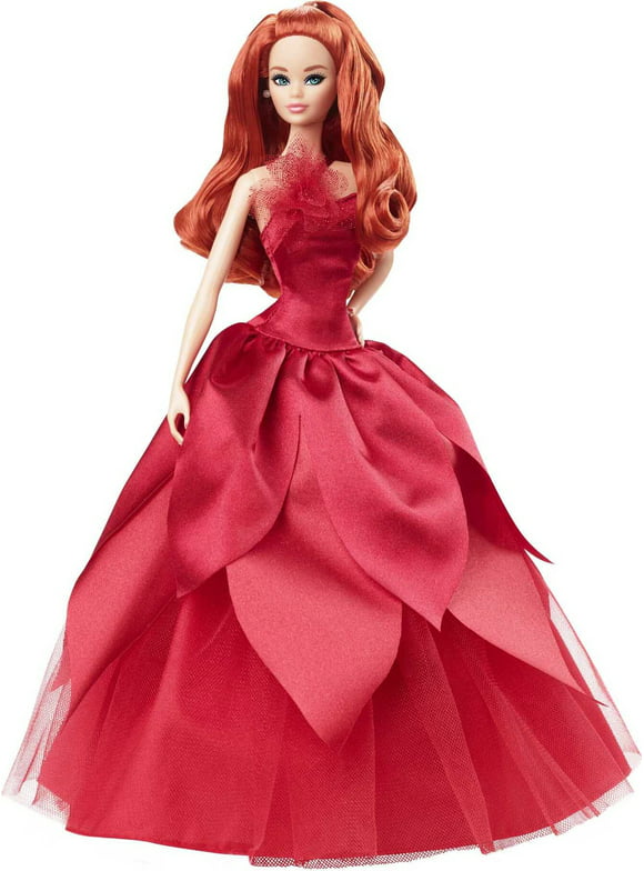 Barbie Signature 2022 Holiday Barbie Doll (Red Hair), 6 Years and Up