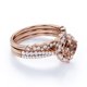 thumbnail image 4 of JeenMata Anillo de Bodas de 2,50 Quilates con Morganita y Moissanita Talla Cojín Engastado en Oro Rosa de 18 K sobre Plata, 4 of 6