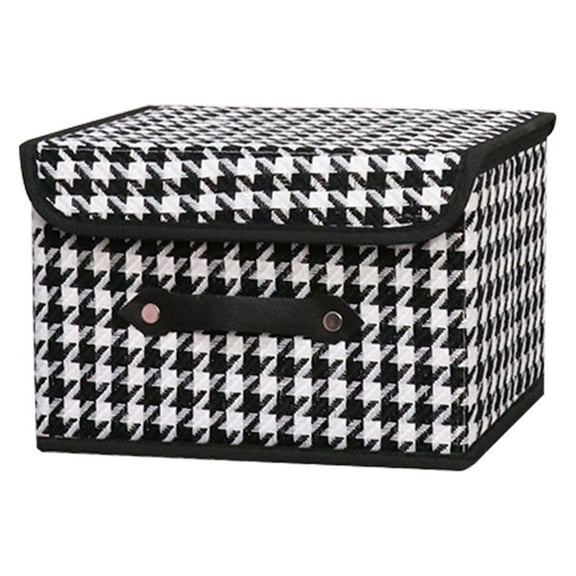 Yatlte Fabric Storage Boxes, Storage Baskets for Shelves with Lids, Fabric Storage Bins with Handles, Decorative Linen Closet Organizers Boxes